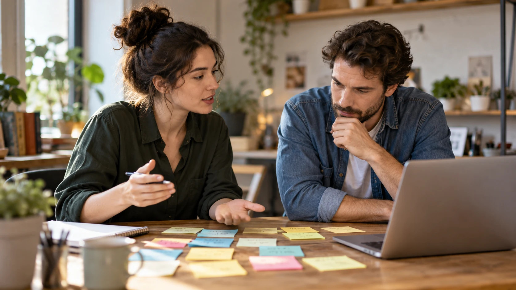 A business owner and writer discussing customer questions